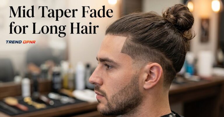 Mid Taper Fade for Long Hair