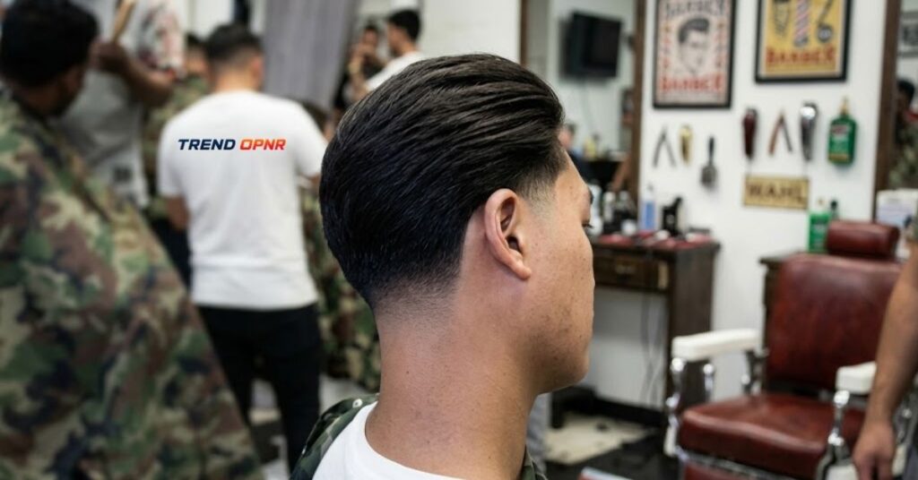 Wet Look Low Taper Fade Slick Back