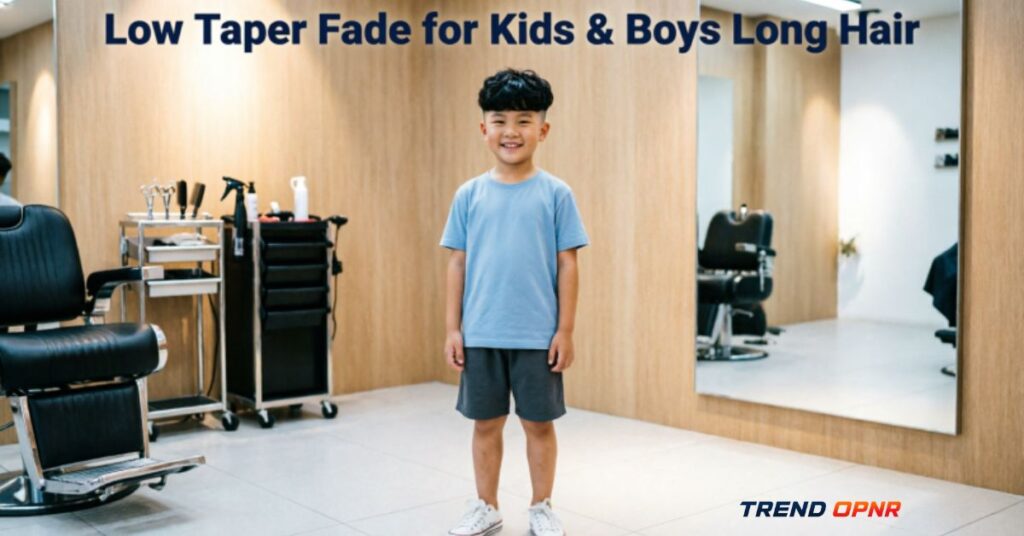 Low taper fade for kids & boys long hair