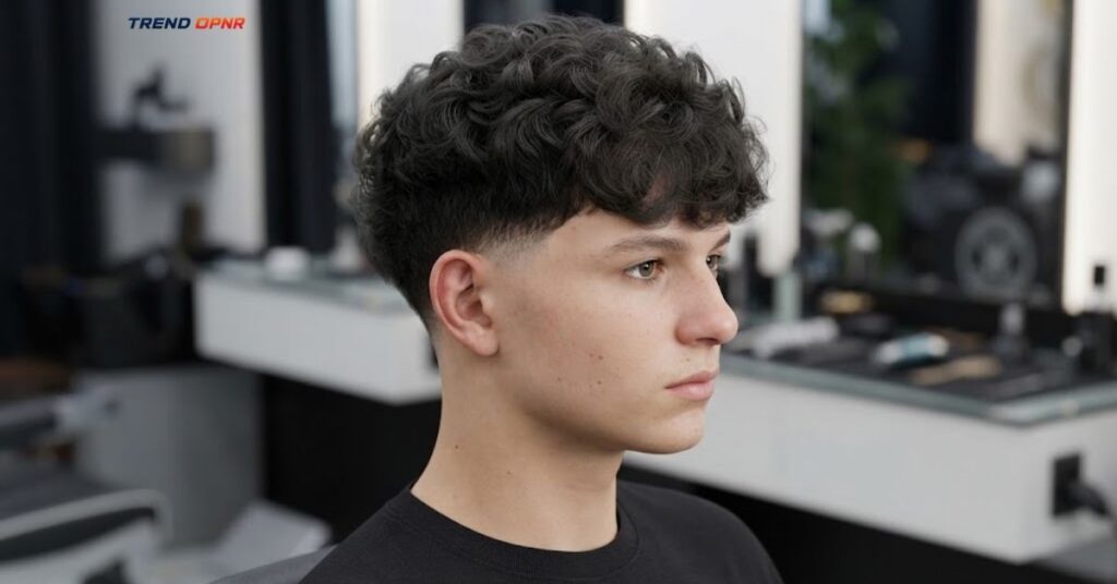 Curly Textured Fringe Low Taper