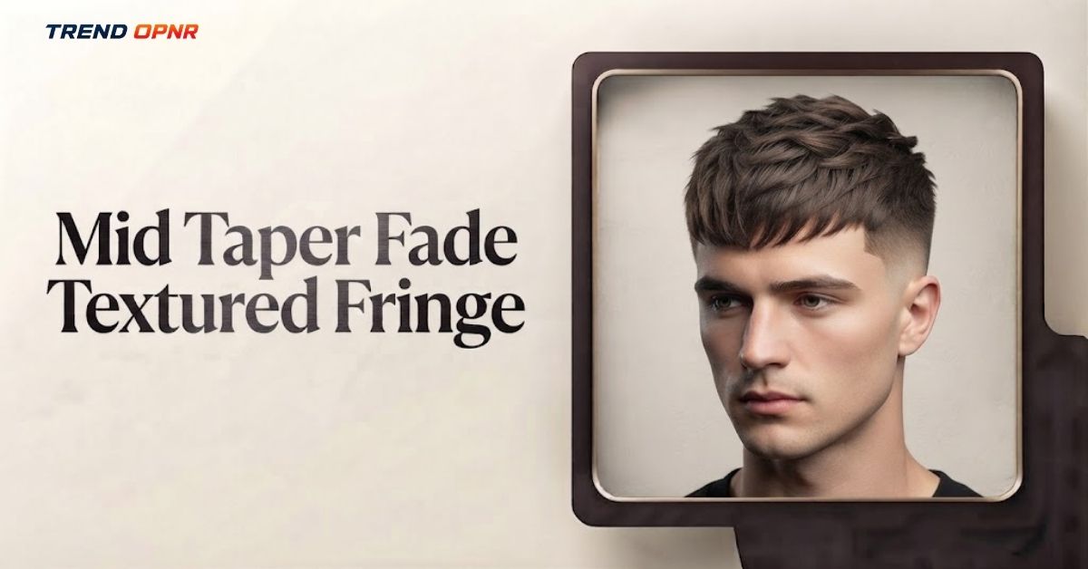 Mid Taper Fade Textured Fringe