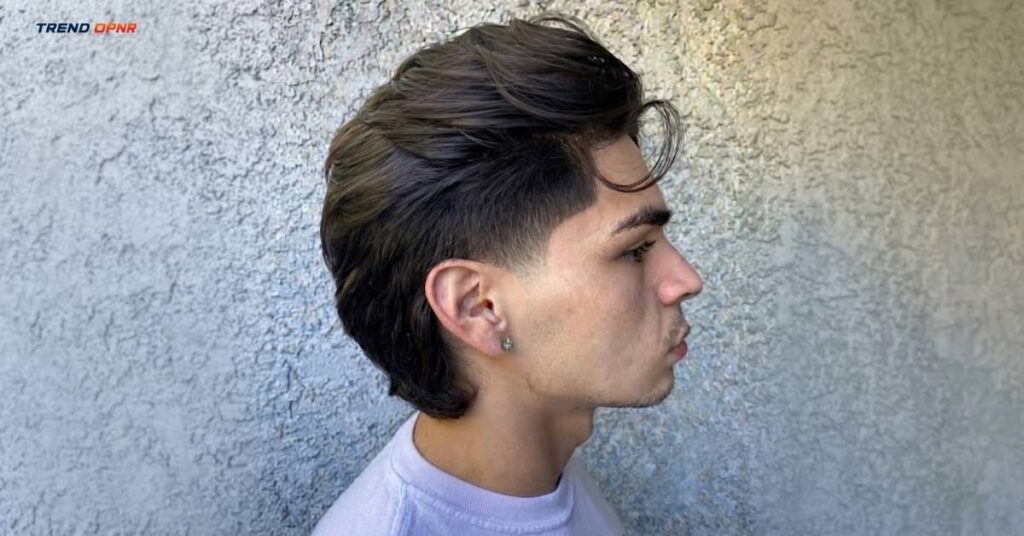 Long Hair Taper Fade Mullet